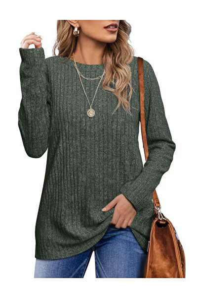 OEM Women's casual blouse, breathable sweater, green S
