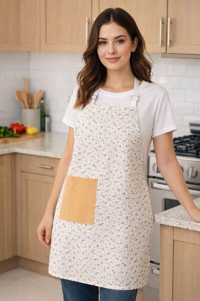 LİNDENİ HOME Kitchen Apron Linen Digital Printed