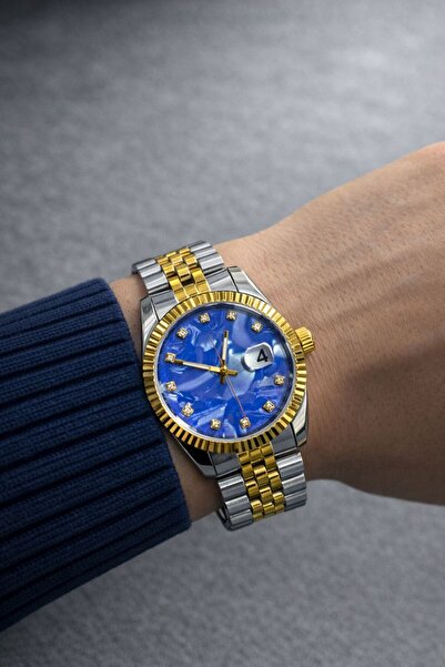 T-GOER Premium Erkek Kol Saati Çelik Kordon Mermer Kadran