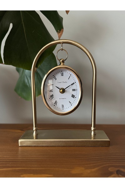 Mozilya Retro Gold Metal Masa Üstü Saat | 20 × 24 cm