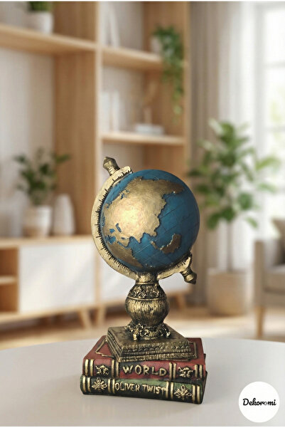 Tual Hobi Sanat Dekoratif Dünya Küresi ve Kitap "World Oliver Twist" Biblo Ob...