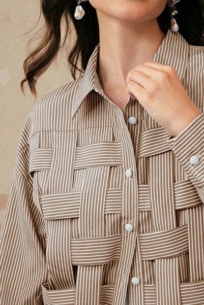 StreetWear Outlet Elegant Women's Shirt, Long Sleeve, Criss-Cross Details