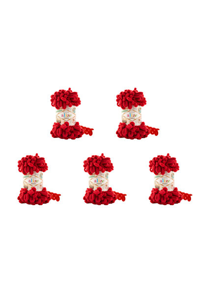 Alize 5 Pcs Puffy 106 Micropolyester Hand Knitting Turkish Yarn For Blanket