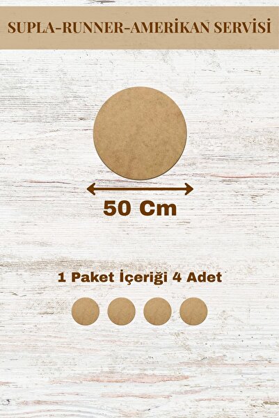 lexi Supla Amerikan Servis Runner MDF 3 mm Kalınlık 50 Ölçü Seçeneği (1-50 Cm)
