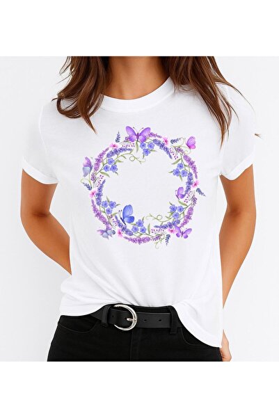 OEM Women's Cotton T-Shirt with Pink Ring