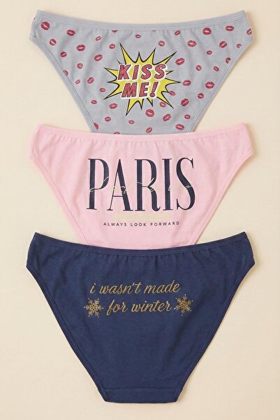 Dominant 3-Pack Women's Cotton Printed Panties Mixed Pack Colorful Slip Under...