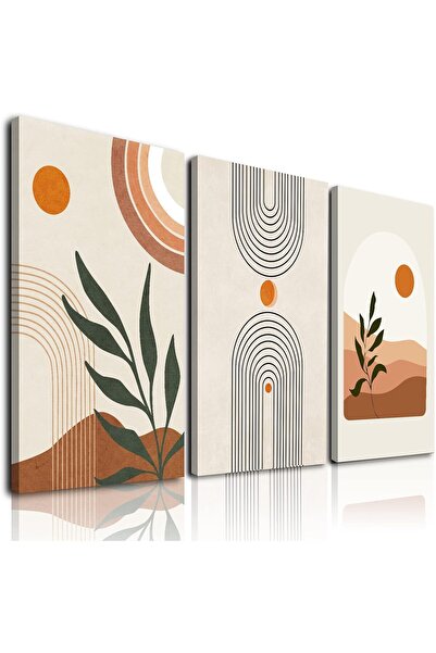 ALAYRA International Minimalist Boho Framed Canvas Wall Art Set of 3, Elegant...