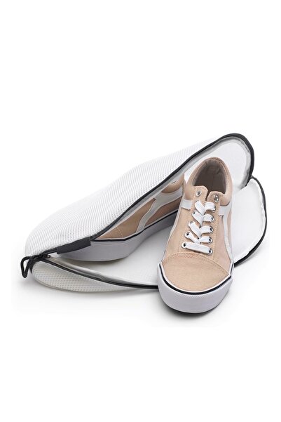 Aptel Sac de spalat incaltaminte, fermoar securizat, plasa de poliester, alb,...