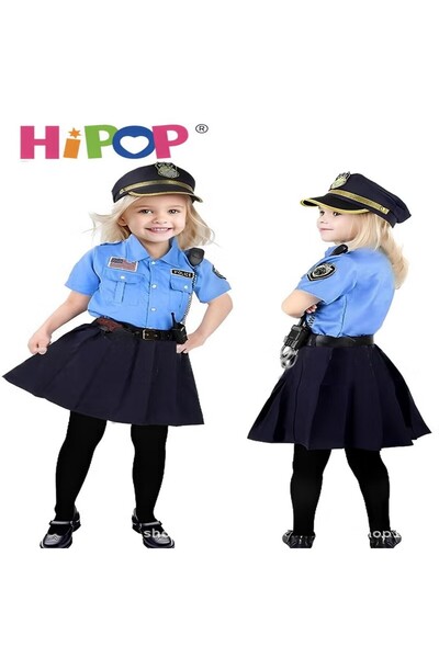 HIPOP Police Costumes for Kids,Dress Up Include Clothes,Hat,Paging Machine,Ha...