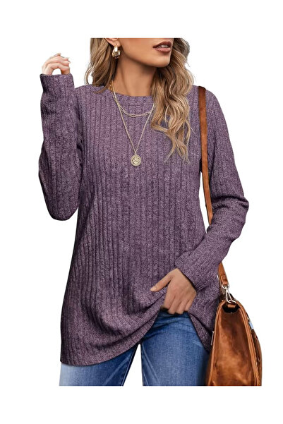 OEM Bluză casual pentru femei, pulover respirabil, violet M