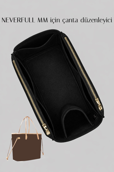 Neverfull MM Uyumlu Keçe Çanta Organizeri 2 mm – Şişe Tutuculu Çok Cepli Düzenleyici