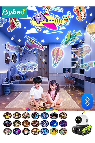 BYBEO Night Light Projector for Kids, Star Projector & Bluetooth Music, Robot...