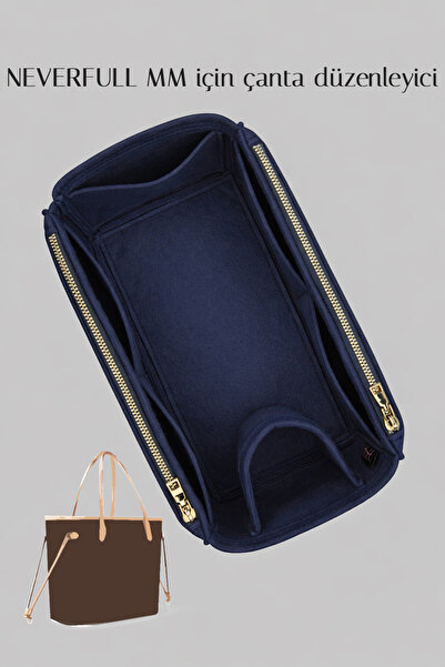 Neverfull MM Uyumlu Keçe Çanta Organizeri 2 mm – Şişe Tutuculu Çok Cepli Düzenleyici