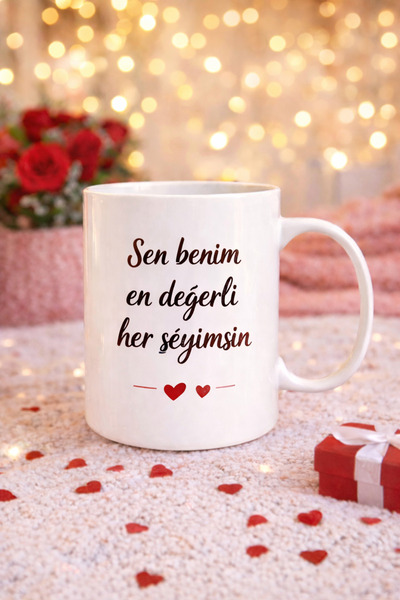 wesscollection Aşk Dolu Mesajlı Seramik Kupa – Sevgiliye Anlamlı ve Özel Hediye
