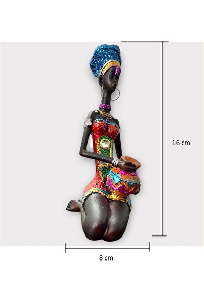 Natavanbutık ✨ Zarafetin Simgesi: Oturan Afrikalı Kadın Biblo Heykel ✨3