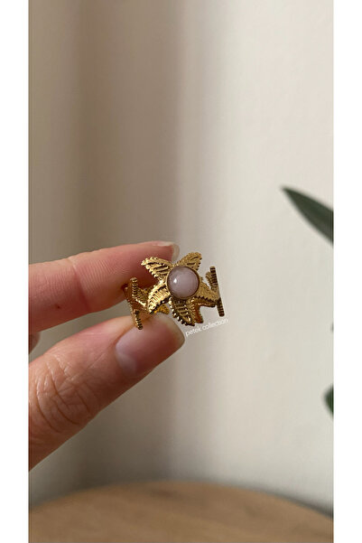 Petek Collection Stoned Starfish Vintage Steel Ring