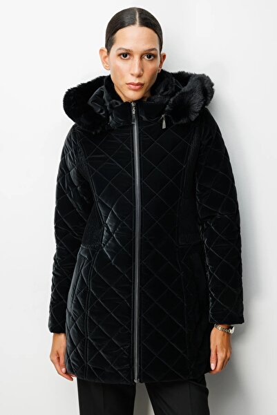 Ekol Dikiş Detaylı Kapüşonlu Şişme Mont 6617