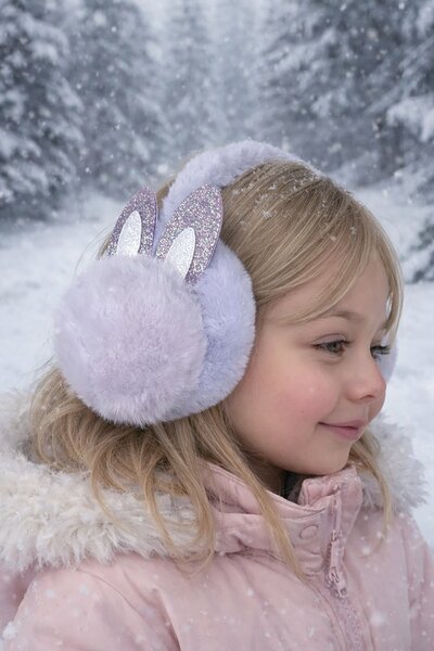 TAKIŞTIR Pliš slušalice sa ljubičastim ušima u boji