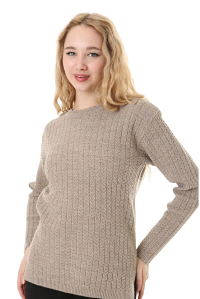 Stilmony Women's Round Neck Flexible Knitwear Hair Knitted Mother Wool Sweater
