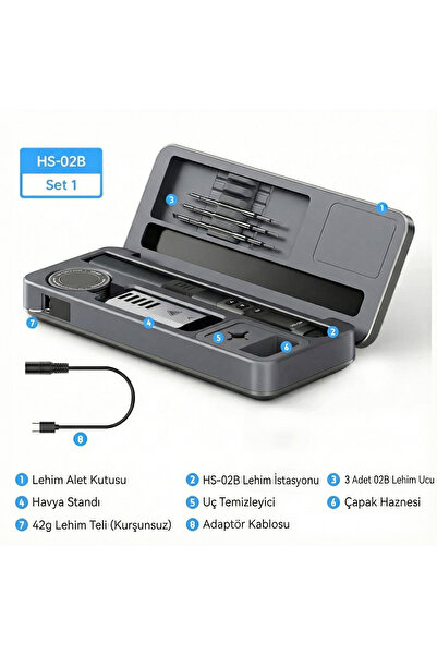 FNIRSI HS-02B Akıllı Havya 3 Uçlu ve Alet Kutusu