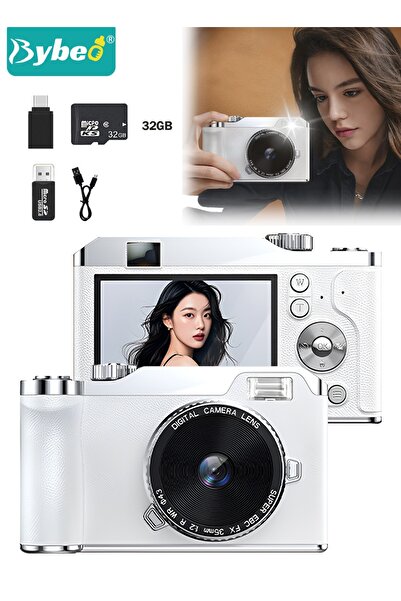 BYBEO Digital Camera, FHD 4K Camera, Digital Point and Shoot Camera with 16X ...