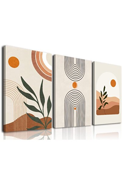 ALAYRA International Minimalist Boho Framed Canvas Wall Art Set of 3, Elegant...