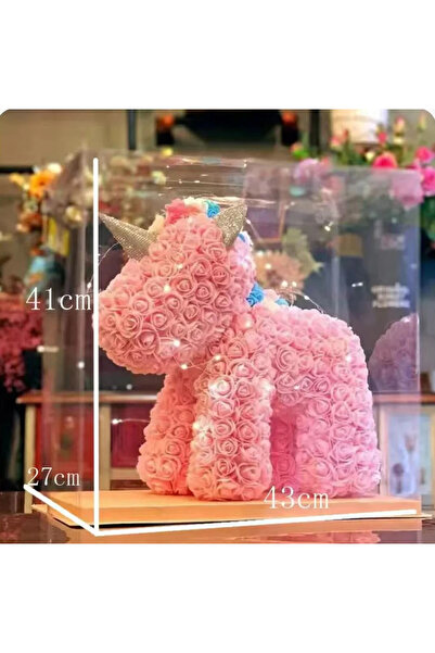 OEM Red rose unicorn 40 cm with LED lights