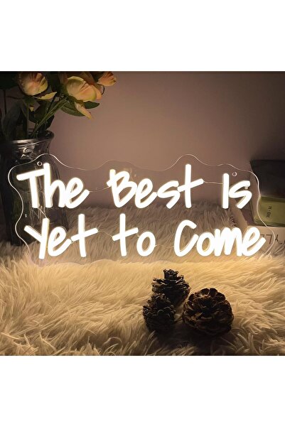 Slasa The Best Is Yet To Come LED Neon Sign 40x17 cm Warm White Acrylic Decor