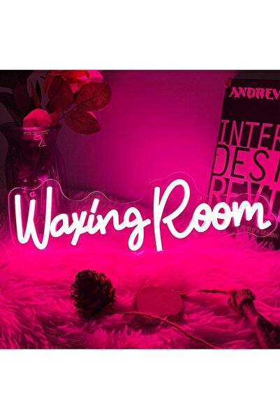 Slasa لوحة نيون LED لغرفة إزالة الشعر بالشمع، 40 × 13 سم، أكريليك وردي، ديكور...