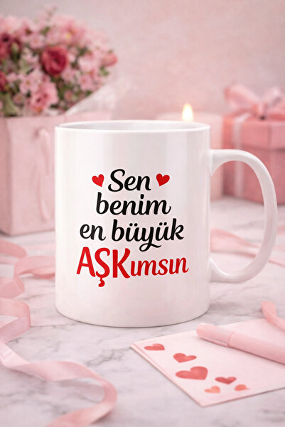 wesscollection Premium Aşk Serisi Porselen Kupa – Sen Benim En Büyük Aşkımsın...