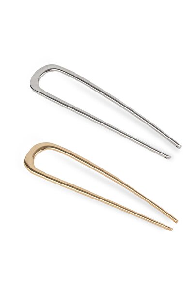 Bukela U-shaped hair clip - gold + silver