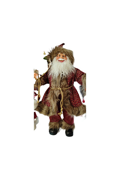 OEM Mos Craciun decorativ cu barba si haine elegante – Figurina de Craciun 70 cm