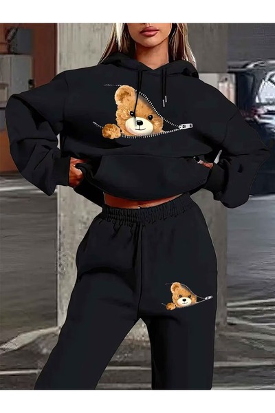 ship master Unisex Hooded Tracksuit Set 100% Cotton Alphabet Printed Hoodie a...