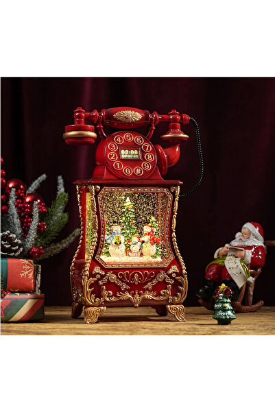 OEM Felinar decorativ Craciun tip telefon retro, cu scena fixa si efect de ni...