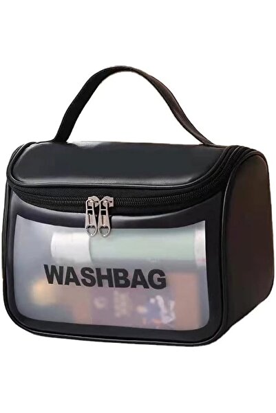 OEM Cosmetic bag, foldable, black, 22x12x18 cm