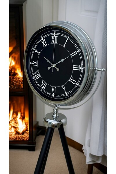 Leyaton Regal Chrome Tripod Stand Clock Lwlhm-Rsyt34