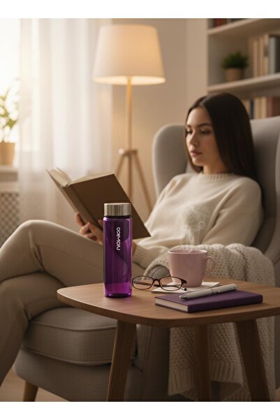 Nohiko 550 ml Glass Water Bottle – Premium Lid Glass Flask |   Leak-Proof & B...