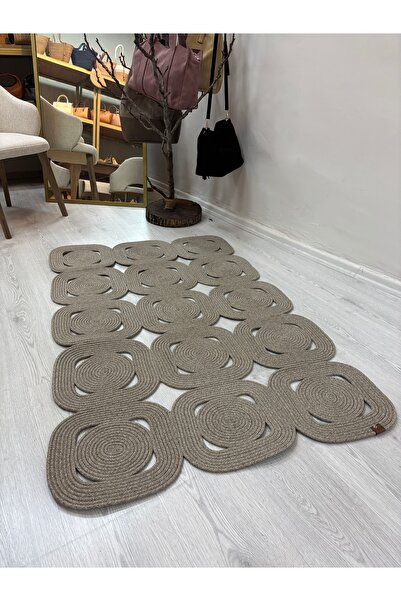 MaVaux Solena Jüt Hasır Dikdörtgen Şık Kilim Halı Paspas Yolluk Evinizi Şımar...