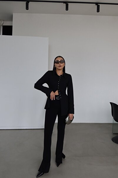 Özge Özgenç بنطلون بحزام شق