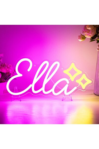 Slasa لوحة نيون تحمل اسمًا مخصصًا، مقاس 14-20 بوصة، مصباح جداري LED شخصي لغرف...