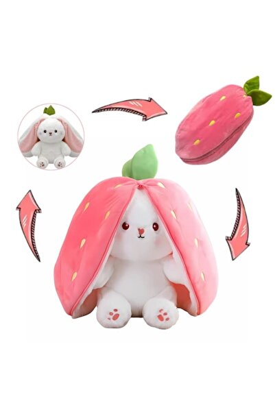 OEM DrKala® Strawberry Bunny Plush Toy, 25 cm, Pink