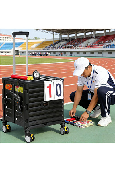 Pomefar عربة تسوق قابلة للطي، سعة كبيرة 45 لتر، عربة يدوية للنقل، عربة متحركة...