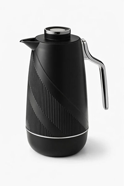 Urbanza Modern Insulated Serving Flask in Black with Textured Body and Sleek ...