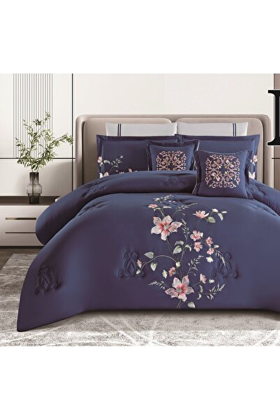 alzawia مفرش نفرين سادة مايكروفايبر صيفي قماش بارد 8قطع لحاف مقاس 230×250سم