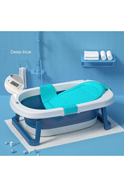 OEM Foldable baby bathtub in various colors with thermometer, cushion - Yellow