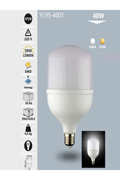 Noas 40w Torch Ampul gün ışığı 3200k 3950 lm