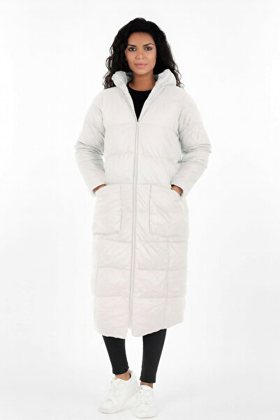 Bu Senin Kışlık kanguru cepli uzun mont