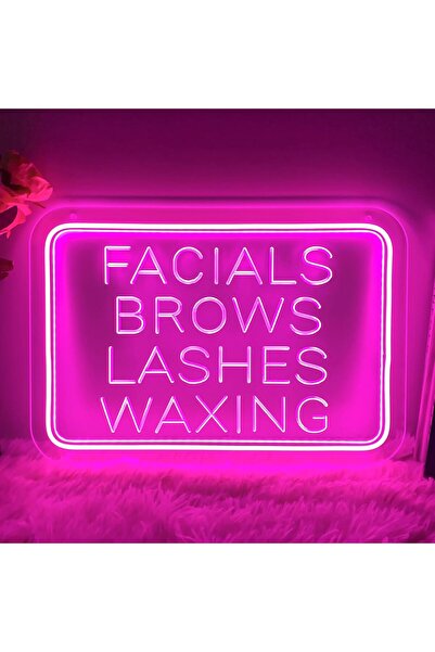 Slasa لافتة نيون LED لإزالة الشعر بالشمع، الرموش، الحواجب، والعناية بالبشرة، ...
