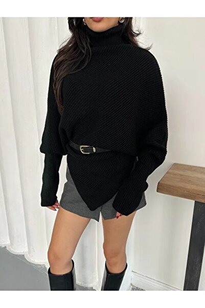 IŞILDA FASHION Ασύμμετρο πουλόβερ ψαράδικο