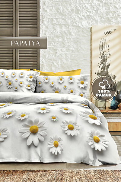 MonoHome 100% Cotton Percale King Size Duvet Cover Set 5D Digital Daisy-220X240